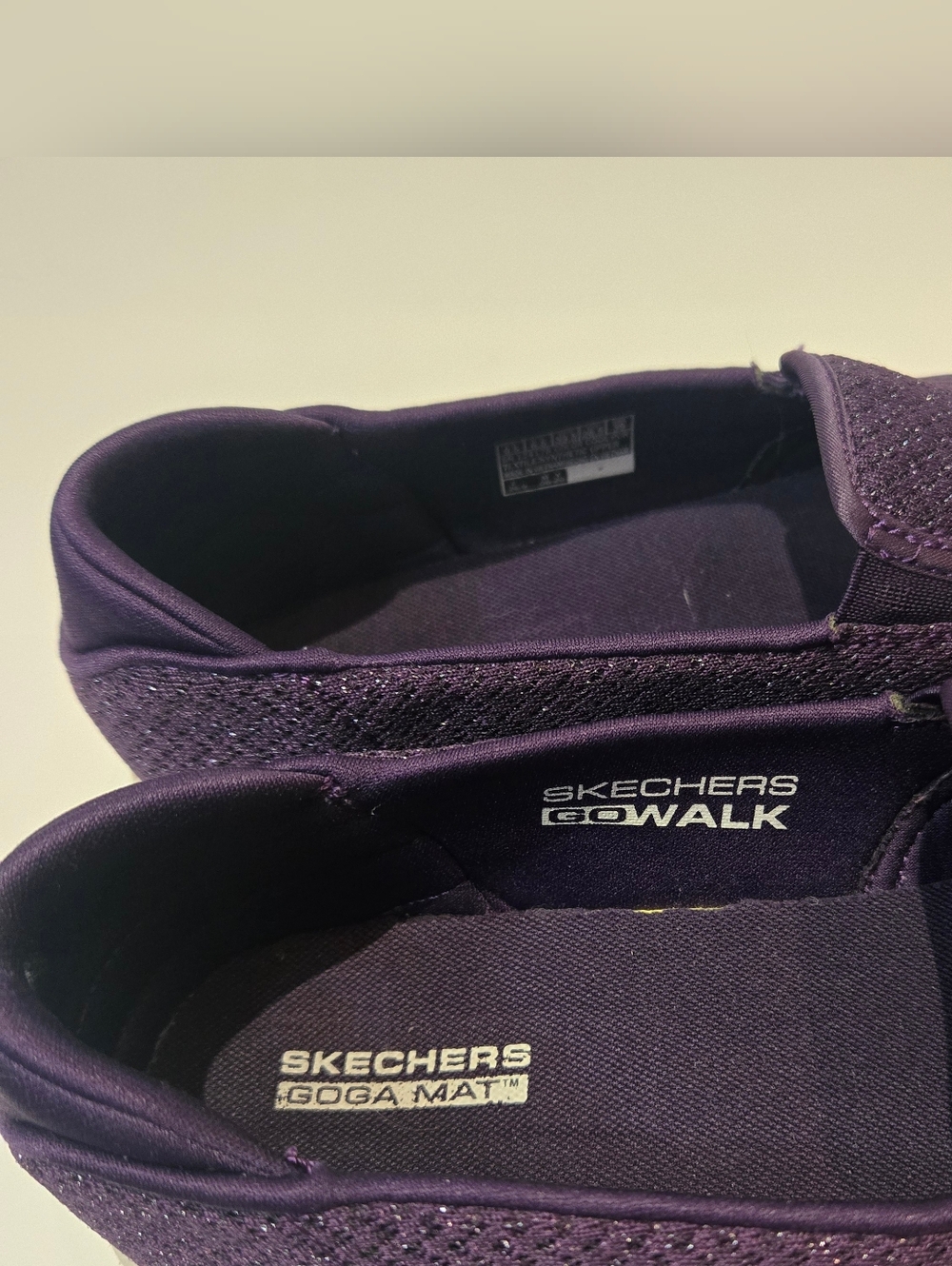 Skechers Go Walk Goga Mat Slip-On Sneakers in Deep Sparkly Purple - Picture 6 of 7